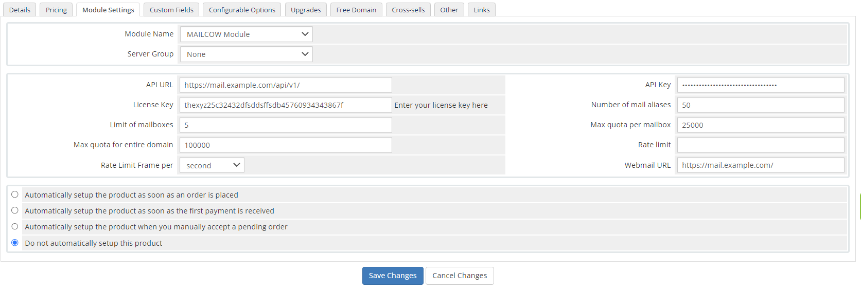 Mailcow Configuration